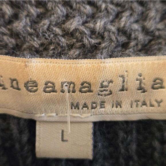 Linea Maglia Gray Alpaca Wool Blend Italian Sweater - Picture 7 of 9